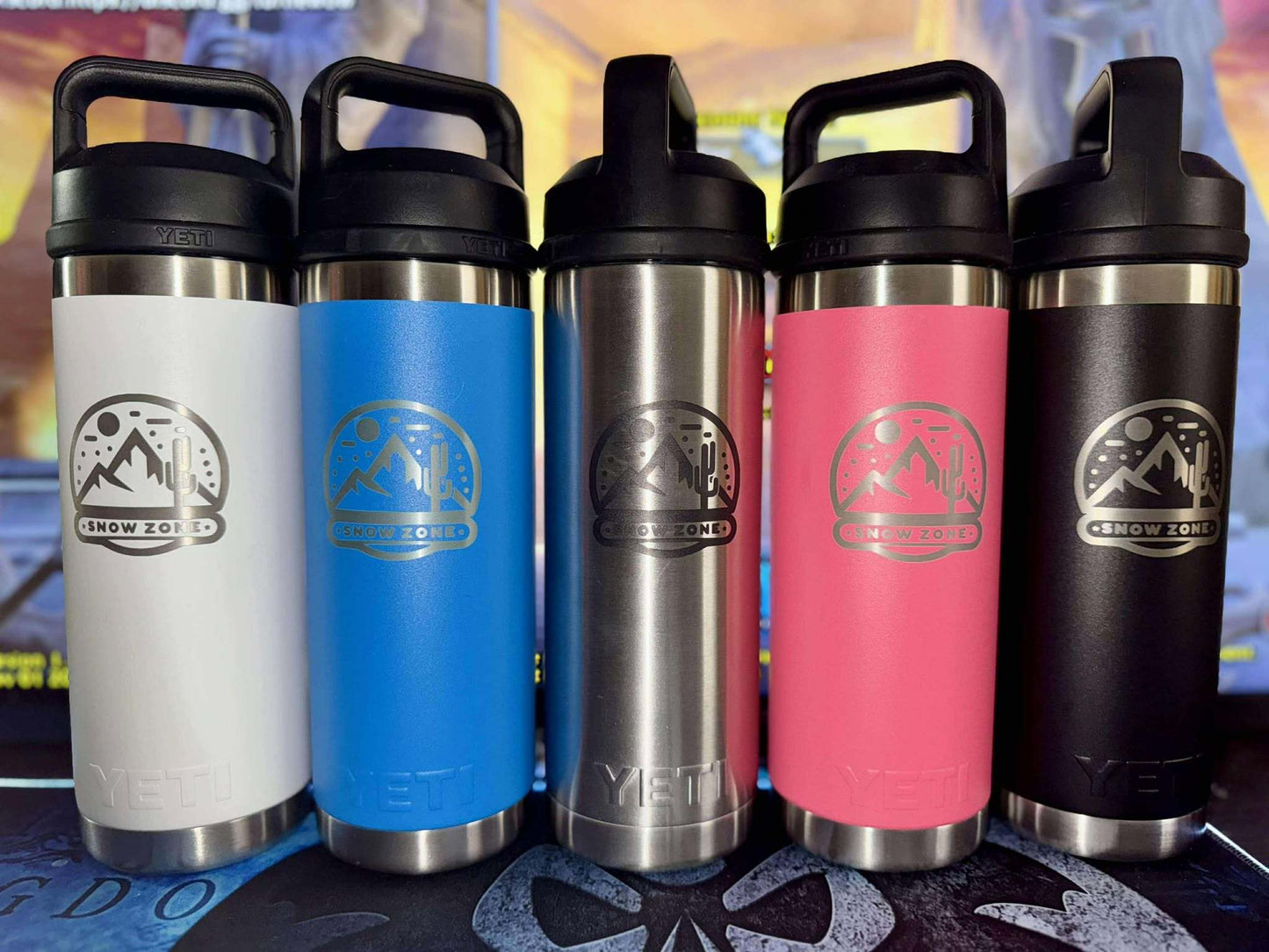 Yeti Bottle 18 oz insulated bottles with chug cap in multiple colors