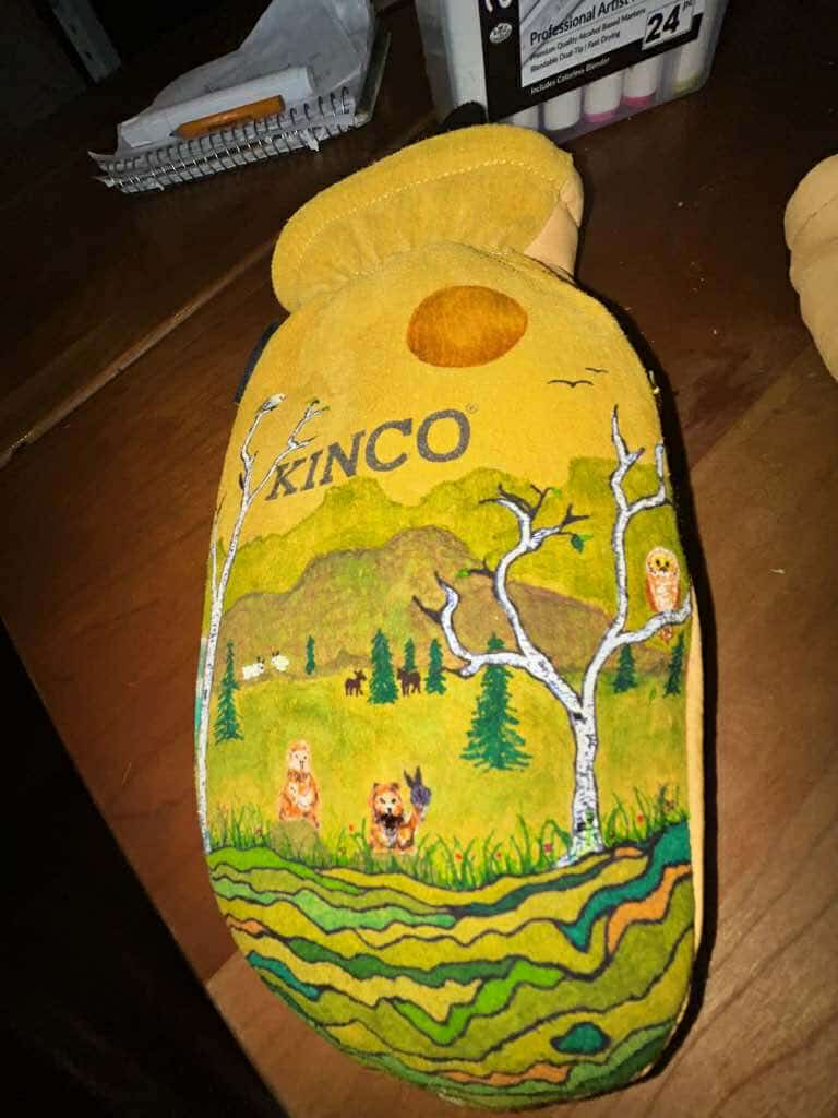 Custom yellow plush toy with forest and animal design by Kincos By Katie