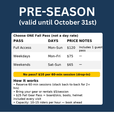 AZ SnowZone fall pre-season pass pricing